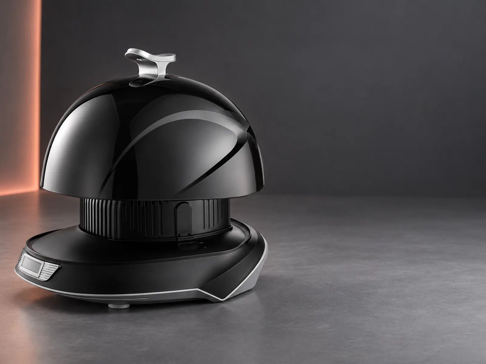 Black CapCare cap and helmet care machine in a dark studio